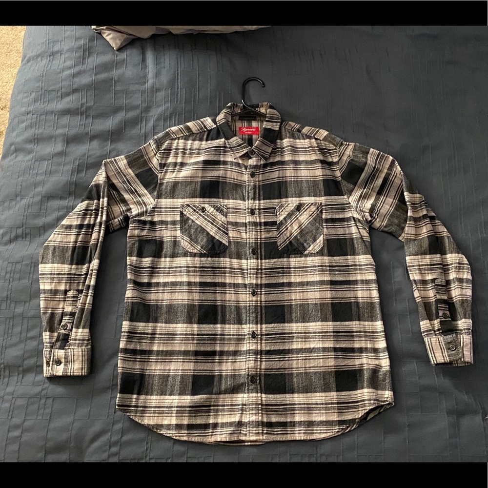 Authentic SUPREME Button Up Long Sleeve Flannel 4 interest free payments!